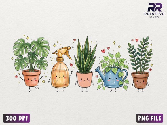 Download Preppy Plant Care Doodles PNG - Doodle Collection