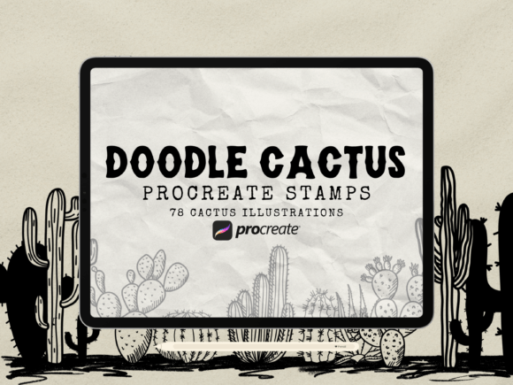 Download Doodle Cactuses Procreate Stamp Brushes - Doodle Collection