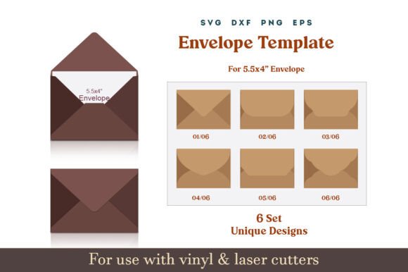Download Envelope Template SVG for 5.5x4" Card - Template Collection