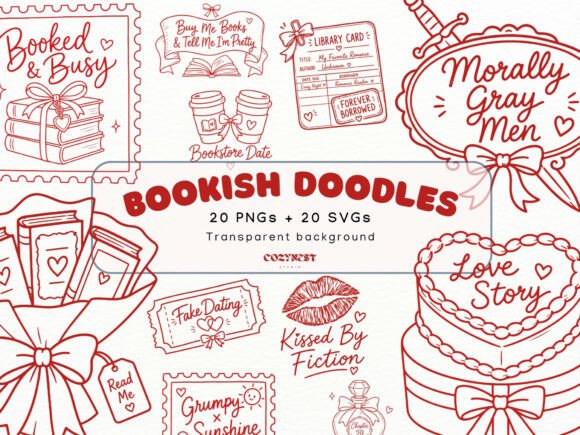 Download Romance Lover Doodle Clipart Bookish PNG - Doodle Collection