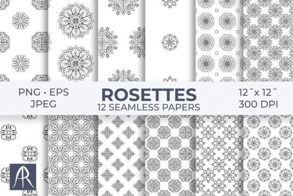 Download Black and White Rosettes &amp; Mandalas Digi - Premium Resources