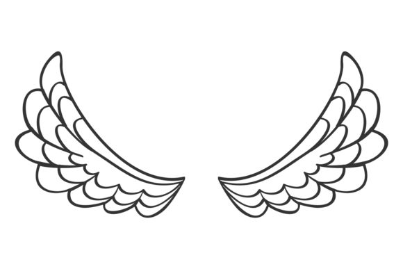Download Wings Doodle. Angel Symbol. Bird Feather - Doodle Collection
