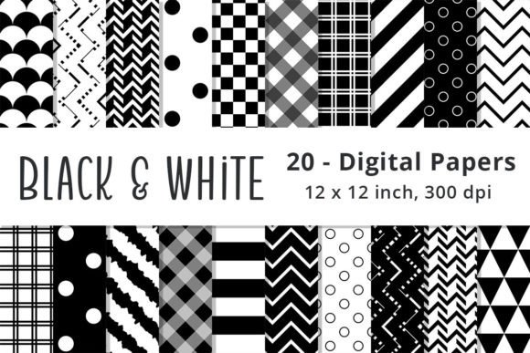 Download Black and White Pattern Paper Background - Premium Bundle