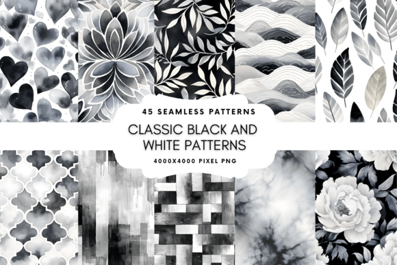Download Black and White Seamless Patterns - Black and white Collection